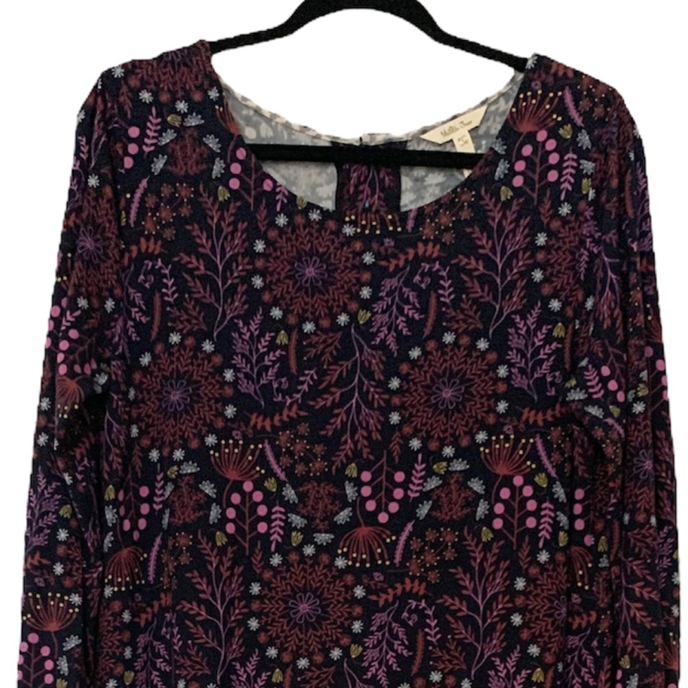 Matilda Jane New Resolution Dark Floral Stretch Long Sleeve Dress - Picture 2 of 10